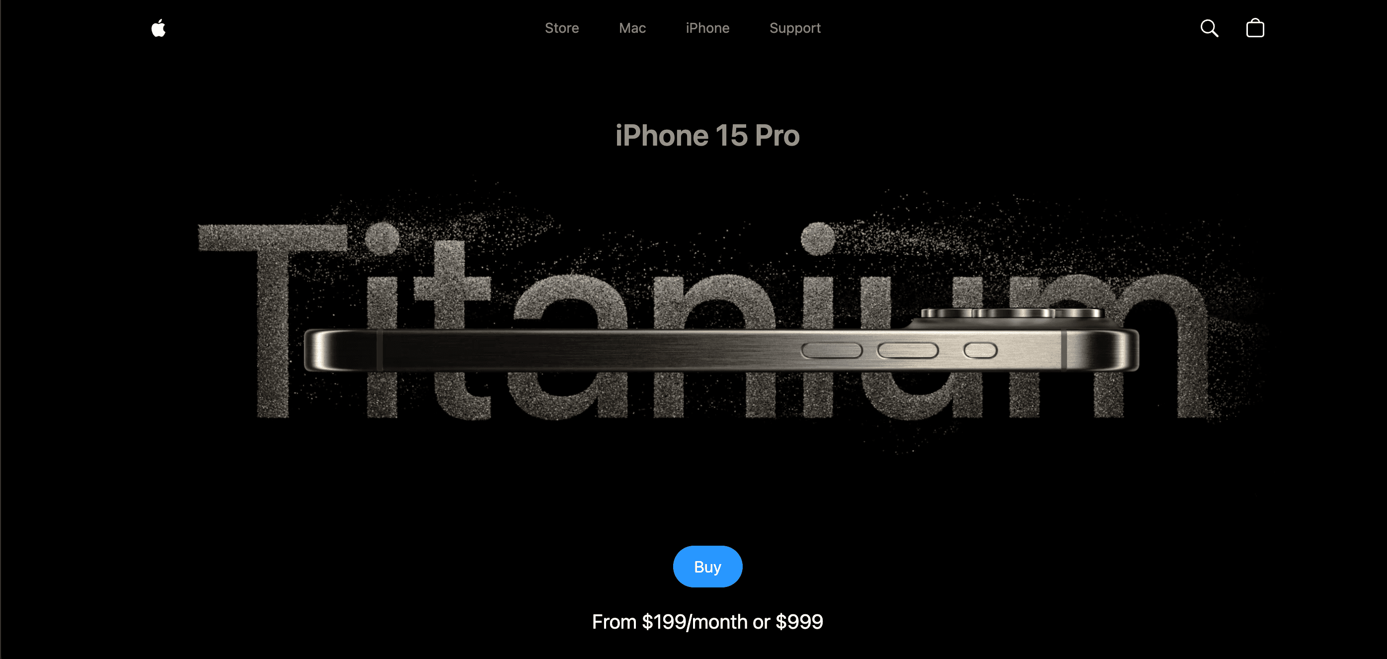 Apple website product showcase section clone